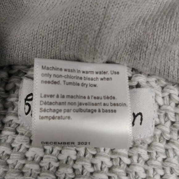 Beba Bean Heather Gray Knit Double-Breasted Hooded Jacket Size 6-12 Months - Picture 11 of 12